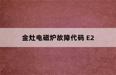 金灶电磁炉故障代码 E2